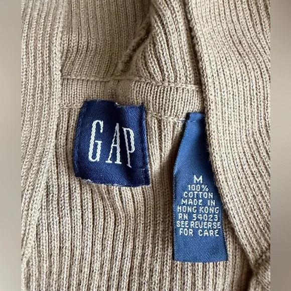 🤎🧶GAP Taupe Pullover Hoodie Cotton Rib Sweater - Picture 4 of 4
